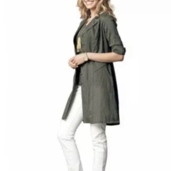 CAbi Tops - CAbi #341 Got You Covered Jacket Moss Green Tunic